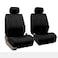 FH Group Front Set Faux Leather Car Seat Covers for Low Back Seat with Removable Headrest Universal Fit Airbag Compatible Seat Cover for SUV Van Black