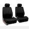 FH Group Front Set Faux Leather Car Seat Covers for Low Back Seat with Removable Headrest Universal Fit Airbag Compatible Seat Cover for SUV Van Black