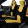FH Group Car Seat Covers Full Set Cloth Universal Fit Automotive Seat Covers Low Back Front Seat Covers Solid Back Seat Cover Washable Car Seat Cover for SUV Sedan and Van Yellow