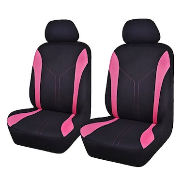 Flying Banner Car Seat Covers Front Seats Mesh Fabric Rear Bench Split Polyester Cover Easy Installation SUV CAR Woman Lady Femal Front Set Black Pink