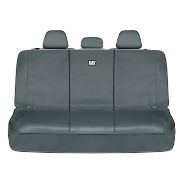 CAT Flexfit Gray Rear Seat Cover for Cars SUVs MidSize Pickup Trucks Durable 6040 Split Rear Bench Seat Protector Back Seat Cover Interior Auto Accessory Not for FullSize Pickup Trucks