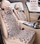 seemehappy Fluffy Leopard Seat Covers for Cars Front Seat Covers Carseat Front Two Seat Protectors with 2 Neck Pillows for Truck SUV AutoBeige Leopard Front6 PCS