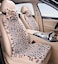 seemehappy Fluffy Leopard Seat Covers for Cars Front Seat Covers Carseat Front Two Seat Protectors with 2 Neck Pillows for Truck SUV AutoBeige Leopard Front6 PCS