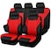 CAR PASS Car Seat Covers Full Sets Front Split Rear Bench for Car 3D Tyre Embossed Automotive Interior Covers Airbag Compatible Quick Setup Universal Fit Seat Covers for Car SUVBlack Red