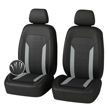 carleef 4PCS Cooling Car Seat CoversBreathable Front Seat Covers with Mesh Construction and Foam PaddingCar Seat Protector to Reduce Back SweatingUniversal Car Interior for Car SUV Gray