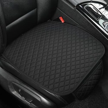 West Llama Linen Car Seat CoversBottom Seat Covers for Cars Include 1 Piece Front Driver Seat Pad Mat Universal Fits 90 VehiclesSUVsCarsSedans1PieceBlack