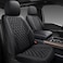 GEEYONTEK Premium Leather Car Seat Covers Full SetUniversal Fit for CarsTrucksSUVsWaterproof Car Seat CushionFull Coverage Car Seat Protector with 5 SeatsBlack