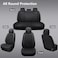 GEEYONTEK Premium Leather Car Seat Covers Full SetUniversal Fit for CarsTrucksSUVsWaterproof Car Seat CushionFull Coverage Car Seat Protector with 5 SeatsBlack