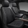 GEEYONTEK Premium Leather Car Seat Covers Full SetUniversal Fit for CarsTrucksSUVsWaterproof Car Seat CushionFull Coverage Car Seat Protector with 5 SeatsBlack
