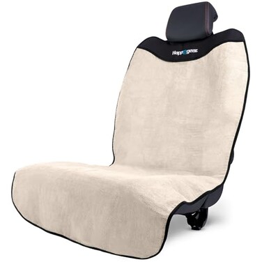 HAPPEGEAR Happeseat Waterproof Car Seat Cover Protector Universal Fit Car Seat Towel Cover NonSlip Backing Easy Install Storage Machine Washable Fits Front Back Sand