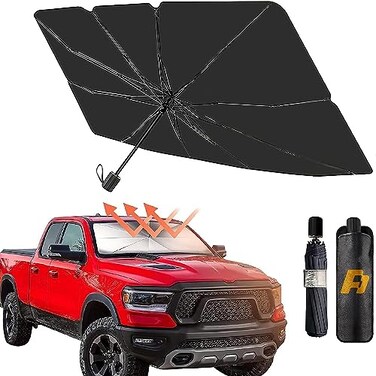Pumuieat Foldable Car Windshield Sun Shade Umbrella Fit Sedan SUV Pickup Truck Most Vehicles Car Window Shades Front Windshield Sunshade