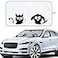 IC ICLOVER Car Windshield Sunshade with Pet Design Cute Dog Cat Cartoon Front Windshield Sun Shade Foldable Sunshade Blocks Heat UV Rays Protect Interior Keep Cool Fits Cars SUV Truck Medium