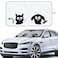 IC ICLOVER Car Windshield Sunshade with Pet Design Cute Dog Cat Cartoon Front Windshield Sun Shade Foldable Sunshade Blocks Heat UV Rays Protect Interior Keep Cool Fits Cars SUV Truck Medium