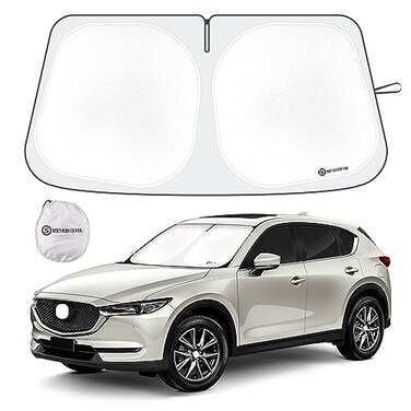 SHINEHOME Car Windshield Sun Shade Compatible with 20172023 2024 2025 2026 Mazda CX5 CX5 Accessories Sport Touring Grand Touring 4 Door Crossover Foldable Sunshade Custom Windshield Sun Visor