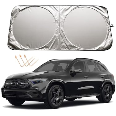 XHRING Windshield Sun Shade for Mercedes Benz GLC GLC 300 GLC300 GLE GLS 350 GLE350 450 ML ML350 CLS SL S AMG Class 4matic EQS SUV Accessories Car Front Window Sunshade Sun Visor Shield 2026
