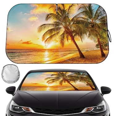 LEVOTIYER Car Windshield Sun Shade Reflector Sunshade Offers Ultimate Protection for Car Interior Cool Reflective Sun Blocker Fits Small Sedans Mini SUVs