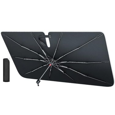 REEVAA 2025 Car Windshield Sun Shade Umbrella 2025 Upgrade Sun Protection Keep Cool Protect Interior 360 Flex Handle Sun Shield Sunshade Medium 57 x 32 for Most Car