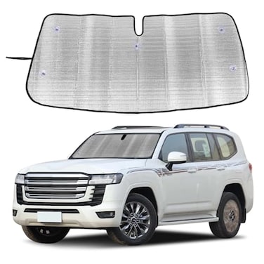 Fgtagtal Windshield Sunshade Compatible with Toyota Land Cruiser GXR Folding Car Sun Shade for Front Window Auto Sun Protection Visors Blocks UV Rays and Keeps Vehicle Cool