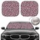 Gven Windshield Sun Shade 2pcs with Bonus Pink Car Sunshade for Front Window Shades 2025 Technology Reflect UV and Heat Sun Visor Automotive Accessories Interior Sun Protection Pink Leopard M