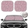 Gven Windshield Sun Shade 2pcs with Bonus Pink Car Sunshade for Front Window Shades 2025 Technology Reflect UV and Heat Sun Visor Automotive Accessories Interior Sun Protection Pink Leopard M