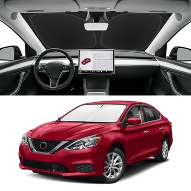 SLOGENTO Custom Fit Windshield Sun Shade for Nissan Sentra 20132019 Blocks UV Heat Front Window Sunshade Accessorie Easy Fold Store Keep Your Car Cooler