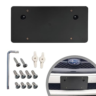 Trunknets Inc License Plate Mounting Bracket Round Hole Adapter Kit for Subaru Plate Holder Set w 2 Adapters 8 Screw Bolts Wrench Kit License Tag Mounting Kit Plate Holders Car Truck Accessories