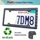 BGGTMO American Flag License Plate Frames Patriotic USA Stars and Stripes Plastic Car Tag Holder Cover Gloss on Matte Black with Screws