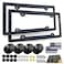 BGGTMO American Flag License Plate Frames Patriotic USA Stars and Stripes Plastic Car Tag Holder Cover Gloss on Matte Black with Screws