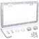 SHARECARE SHARECARE Bling License Plate Frame Crystal License Plate Cover Car License Plate Holder with Rhinestone Crystal Diamond Screw Set 1 Pack AB Color 1