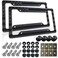 BGGTMO American Flag License Plate Frames 2 Pack Black Grey Patriotic USA Aluminum Car Tag Holder Cover for Front Rear with Screws Caps