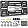 FBJTDQ License Plate Bracket Black Universal Front Bumper Plastic Car Tag Holder Adapter for No Drill Front Plate mount with Anti Theft License Plate Screws BoltsCaps US Vehicle Truck Accessories