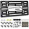 FBJTDQ License Plate Bracket Black Universal Front Bumper Plastic Car Tag Holder Adapter for No Drill Front Plate mount with Anti Theft License Plate Screws BoltsCaps US Vehicle Truck Accessories