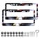 LIN KANG American Flag Eagle License Plate Frame Holder 2 Pack Patriotic Universal Aluminum Matte Stripe US Flag Gloss Car Tag Frame Holder with Screws Fasteners Caps