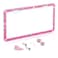 SAVORI Car Bling License Plate Frame Sparkly 2 Holes 3 Row Acrylic Crystal Stainless Steel Universal License Plate Frame with Screw Caps Covers for US Auto Vehicles 1 Pack Pink