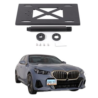 Sekhyna Front Bumper Tow Hook License Plate Mount Bracket Compatible with BMW 5 Series i5 G60 G68 2024No Drill Tow Front Bumper Tow Hole Hook License Plate Mount Holder Adapter Relocation Kit Accessor