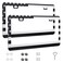 QUANQIUFEI 2 Pack License Plate Frames Stainless Steel Car License Plate Cover Car Accessories with Screw Caps Grey and Black