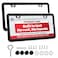 Discount Parts Direct 2 Pack Premium Matte Black License Plate Frames with 2 Holes RustProof Aluminum Metal License Plate Holder Includes Screw Accessories Universal Car License Plate Cover for Man