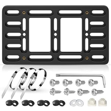 Podestaa Front License Plate Bracket Holder 2 Drill License Plate Mount Universal Bumper Car Tag Frame Mounting kit