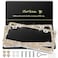 QUANQIUFEI 2 Pack Bling License Plate Frames for Women Sparkly Rhinestone Diamond Car Accessories with Glitter Crystal Caps Champagne