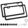 PBPAO 2 Pack License Plate Frames 2 Holes Matte Black License Plate FrameAluminum License Plate Holder with Free Screws Fasteners Caps and Tool