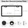 PBPAO 2 Pack License Plate Frames 2 Holes Matte Black License Plate FrameAluminum License Plate Holder with Free Screws Fasteners Caps and Tool