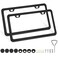 PBPAO 2 Pack License Plate Frames 2 Holes Matte Black License Plate FrameAluminum License Plate Holder with Free Screws Fasteners Caps and Tool