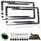 RCKJNJ American Flag License Plate Frames Heavy Duty AluminumPlastic Composite Patriotic Car Tag Holder with Mounting Hardware Screws Caps Black2 Pack for Front Rear