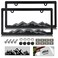 NJNYLLC Mountain License Plate Frames Plastic Car Tag Holders with Raised Mountain Design Gray on Black 2 Pack 2 Hole with Screws Caps Mountain Vinyl Sticker Included
