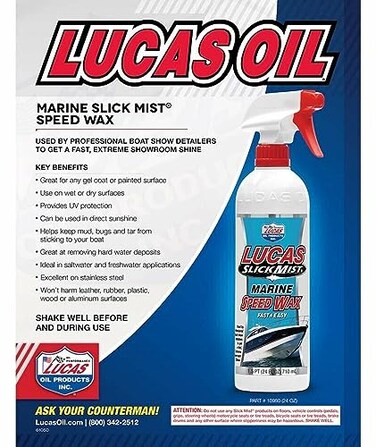 Lucas Oil 10980 Slick Mist Marine Speed Wax 24 Oz