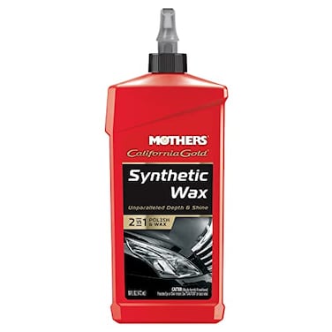 Mothers California Gold Synthetic Wax 16 oz LongLasting Protection with MicroEncapsulated Polymers Polishes Enhances Depth Gloss Shine Easytoapply 2 in 1 Polish Wax Formula 05716