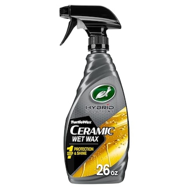 Turtle Wax Hybrid Solutions Ceramic Wet Wax Spray on Car Wax for 1Step High Gloss Shine and Ceramic Coating Protection for Paint WheelsGlass and More Extreme Water Beading 26 oz Pack of 1