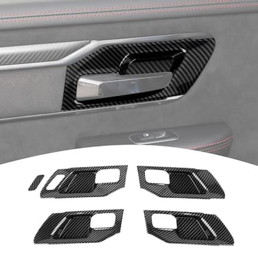 PDKLIN for RAM TRX Inner Door Handle Bowl Cover Trim Compatible with Dodge RAM TRX 20182024 Carbon Fiber Interior Accessories 4pcs
