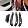 Goodithy 4PCS Front Left Door Armrest Cover Handle Kit Carbon Fiber Interior Driver Side Armrest Panel Inside Inner Handle Trim Replacement for BMW X3 X4 F25 F26 2011 2012 2013 2014 2015 2016 2017