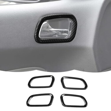 RT-TCZ RTTCZ Carbon Fiber Door Inner Handle Cover Trim Frame Decoration Interior Accessories Compatible with Dodge Durango 20112020